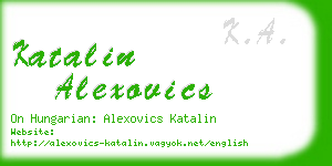 katalin alexovics business card